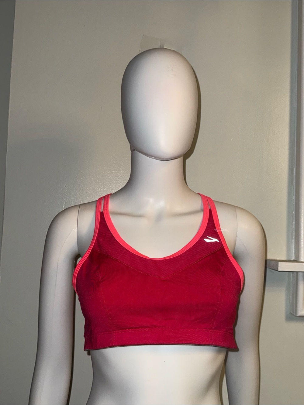 Women’s Active Sports Bra, Hot Pink with Coral Trim